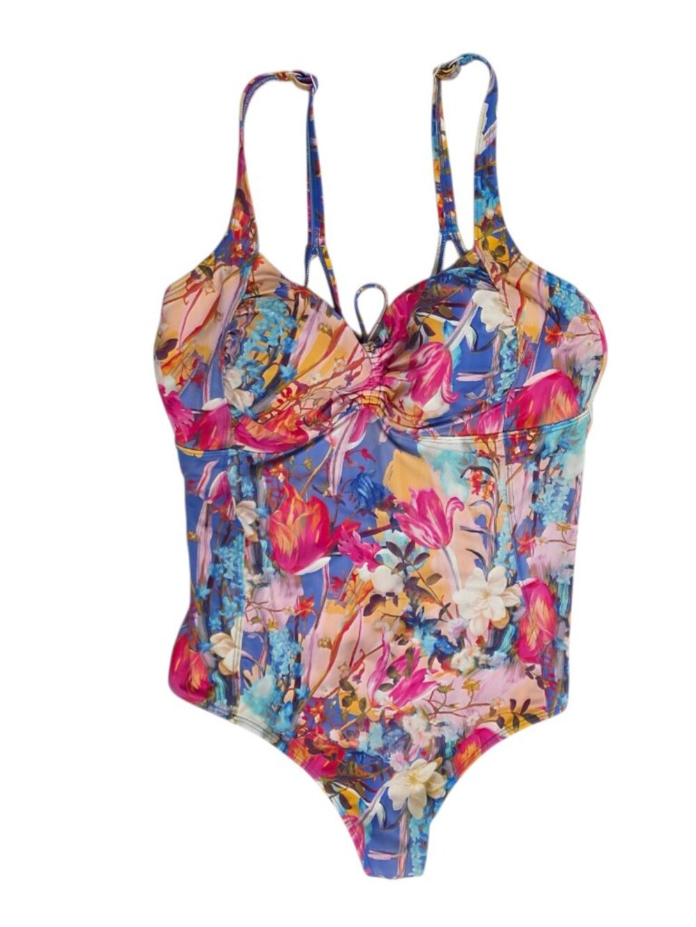 Amoena One Piece Swimsuit, Floral, Cinch Bust, Size 18C, Resort, Plus